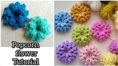 Crochet How To Crochet A Popcorn Stitch Flower Tutorial Youtube