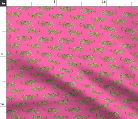 Half Scale Leopard Parade Hot Pink Fabric Spoonflower