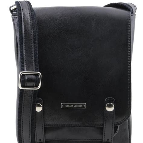 Cross Body Bag For Men With Front Straps Leather Roby Sac