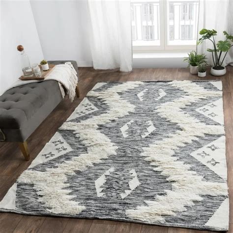 The Curated Nomad Jason Handwoven Kilim Shag Wool Area Rug Overstock