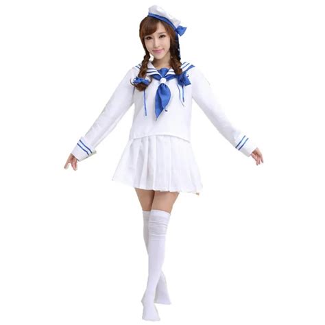 Japanese Cartoon Disfraces Ocean Original White Sailor Suit Female Halloween Uniform Export