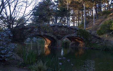 Wallpaper Garden Water Nature Reflection Bridge River Pond