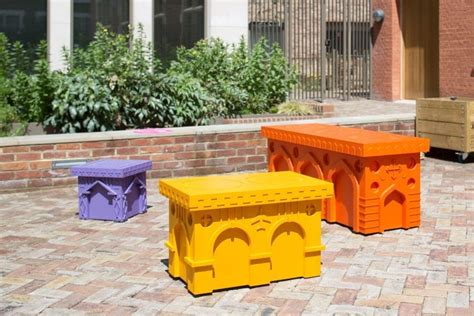 emerging designers brighten london s streets with playful city benches