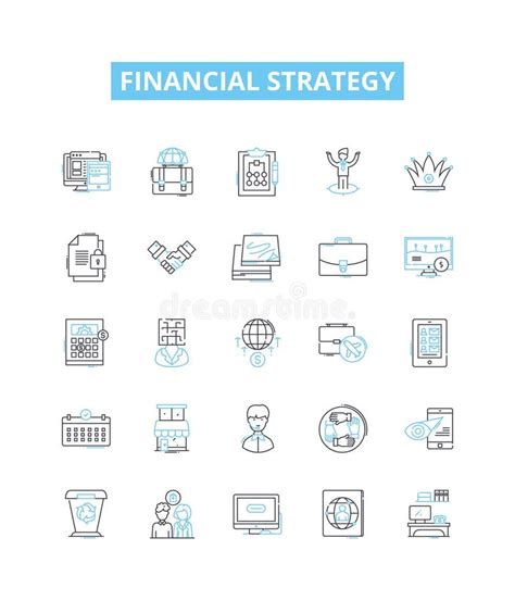 Financial Strategy Vector Line Icons Set Financial Strategy