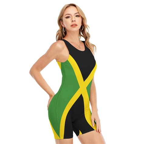 Jamaican Womens Swimsuit Jamaican Flag Design Ladies Etsy