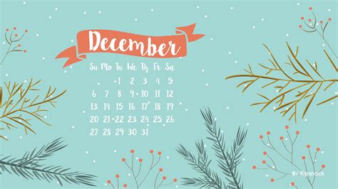 aesthetic december  calendar desktop wallpaper