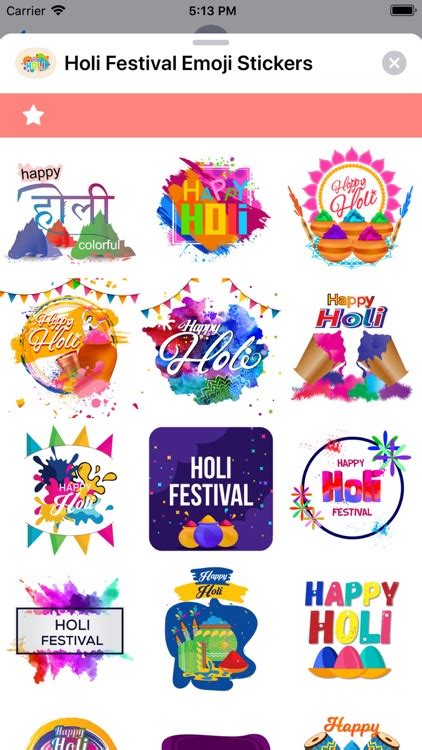 Holi Festival Emoji Stickers By Ali Oubella