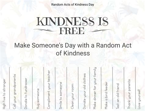 Copy Of Tear Off Tabs For Random Acts Of Kindness Day Postermywall