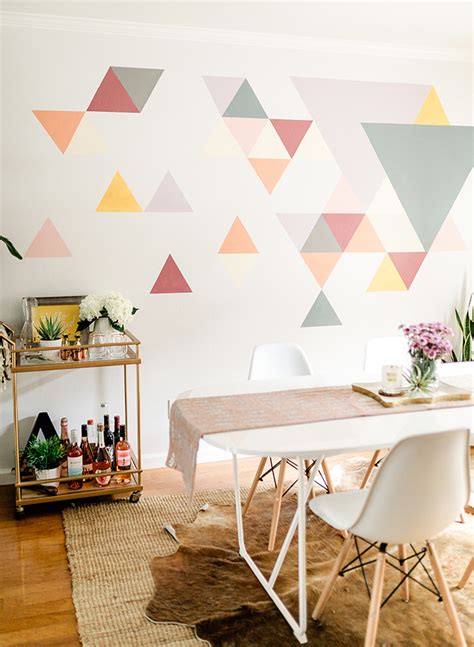 A Diy Geometric Wall Mural With Behr Paint Inspired By This