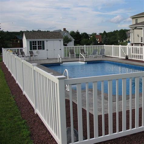 Weatherables Atlantis 4 Ft H X 8 Ft W White Vinyl Pool Fence Panel