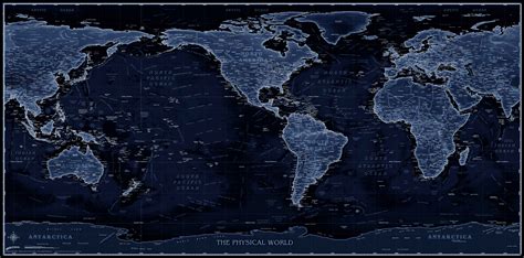 Compart Maps Blueprint World Physical Usa Centered Wall Map Mapszu