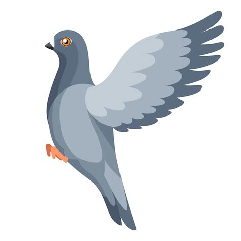 Premium Vector Pigeon Bird Flying Pigeon Flaps Its Wings Flat