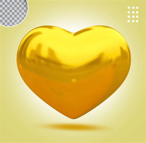 Premium Psd Gold Heart Premium Psd