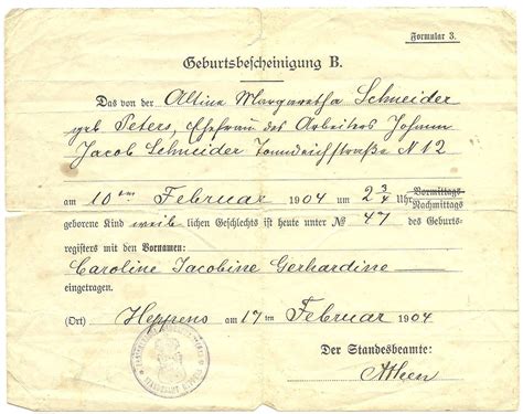 translation of my great grandmothers german birth certificate german to english r languages