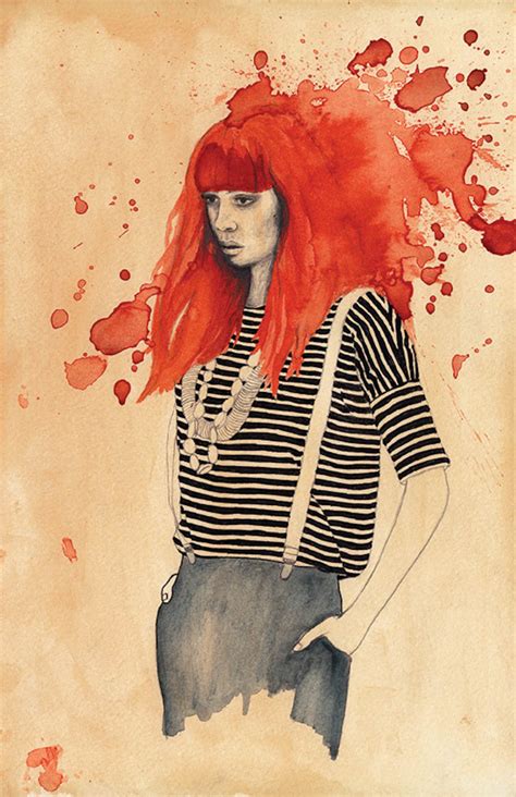 Redhead Giclee Print A Watercolour Tea Graphite Etsy