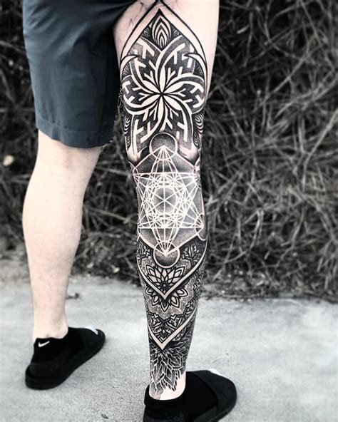Geometric Tattoo By Geometrychaos Inkstinct Leg Tattoo Men