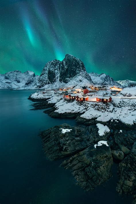 Hamnøy Aurora Hamnøy In The Lofoten Islands By Donald Yip