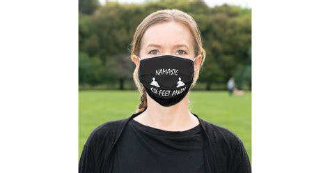 Namaste Six Feet Away Adult Cloth Face Mask Zazzle
