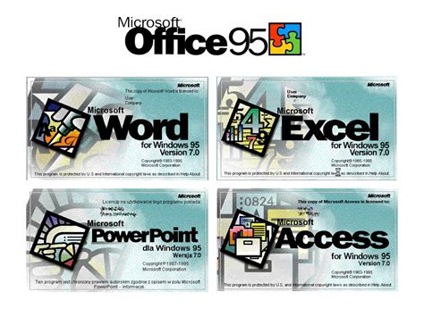 Microsoft Office 95 Start Screens Nostalgia
