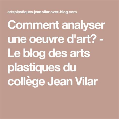 Comment Analyser Une Oeuvre Dart