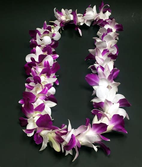 Hawaiian Purple And White Orchid Lei In San Diego Ca House Of Stemms