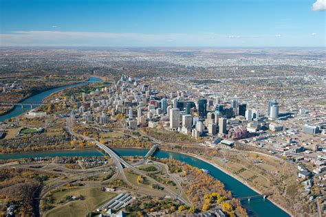 Aerial Photo Edmonton City Skyline 2014