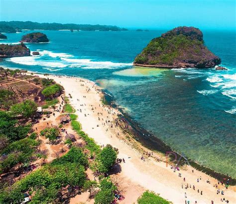 A Beautiful View Of Goa Cina Beach Malang East Java Indonesia Photo