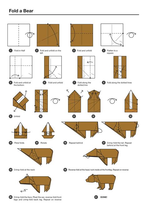 Origami Bear Instructions Origami Instructions Origami Elephant