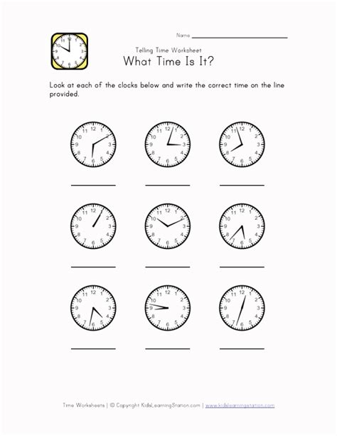 Tell Time Worksheet For Kindergarten