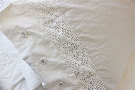 Ikea Emmie Spets Twin Sheet Pillowcase Set White Crochet Romantic