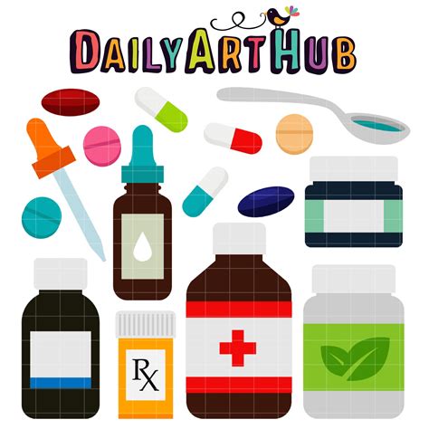 Medicines Clip Art Set - Daily Art Hub - Free Clip Art Everyday | Free clip art, Digital clip 