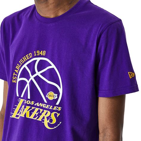 New Era Nba L A Lakers Basketball Graphic T Shirt Purple