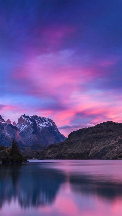 Purple Sunset Over The Mountains Image Abyss
