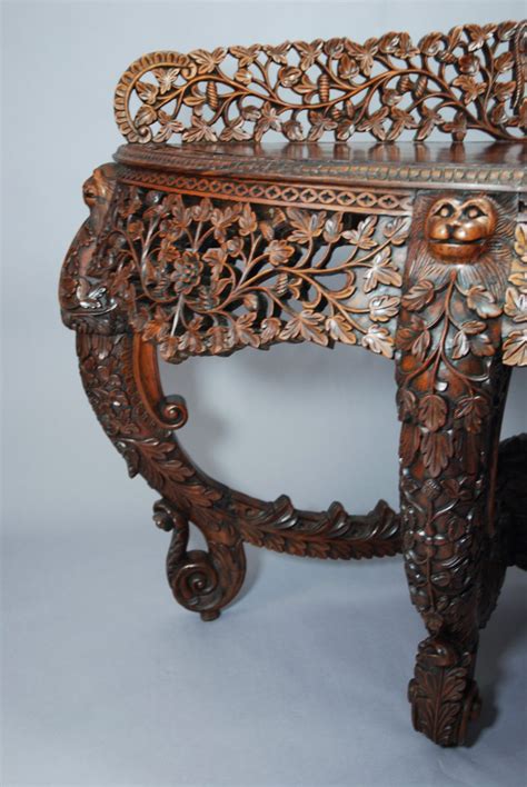 Anglo Indian Carved Rosewood Console Table Antiques Atlas