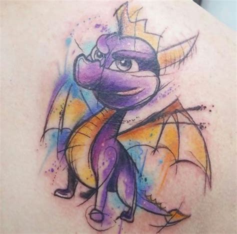 Watercolor Spyro Tattoo Disney Sleeve Tattoos Nerdy Tattoos Gaming