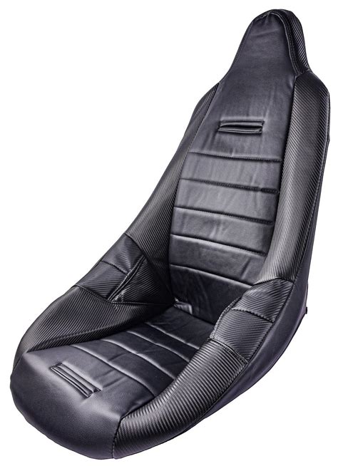 Jegs 555 702000 Pro High Back Custom Seat Cover Black With Faux Carbon