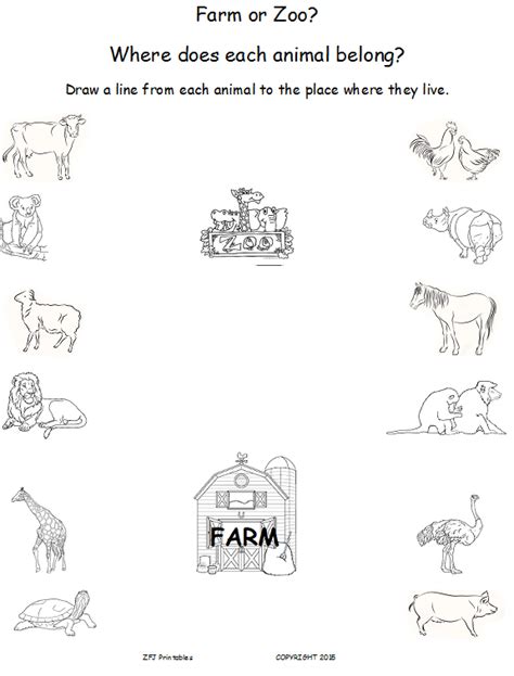 Beginner Printable Farm Animals Worksheets For Kindergarten