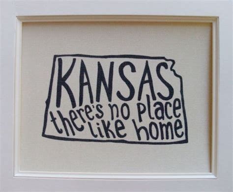 Kansas Theres No Place Like Home Place I Love Print White Background 8x10 Illustrated