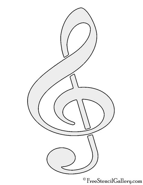 Treble Clef Stencil Free Clip Art Treble Clef Art Music Symbols