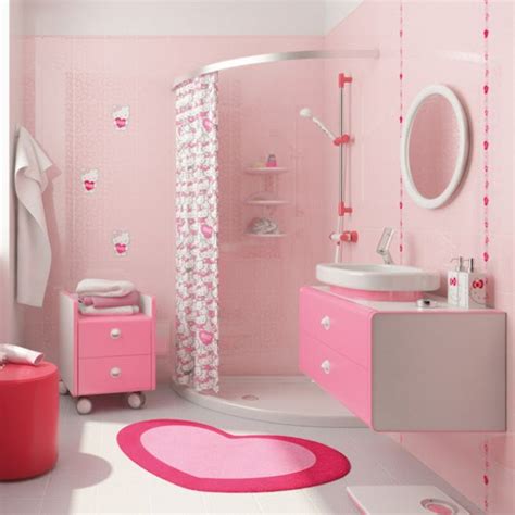 Decoracion Baños Baño Infantil Todo En Color Rosa Cortina Con