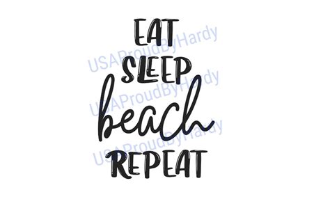Eat Sleep Beach Repeat Svg Digital File Digital File Etsy