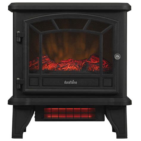 Duraflame 550 Black Infrared Freestanding Electric Fireplace Stove Wit