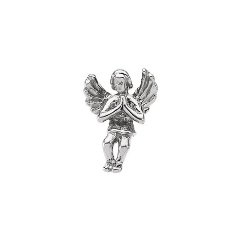 925 Sterling Silver Praying Religious Guardian Angel Lapel Pin 12x9mm