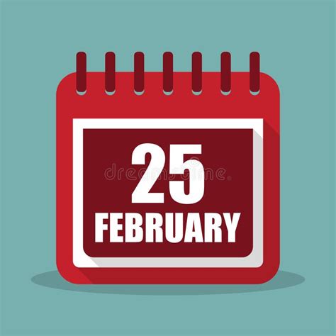 February 25 Day On The Calendar Stock Illustration Illustration Of