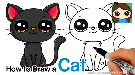 ★drawing tutorials on everything from celebrities (ariana grande. How to Draw a Black Cat Easy - YouTube