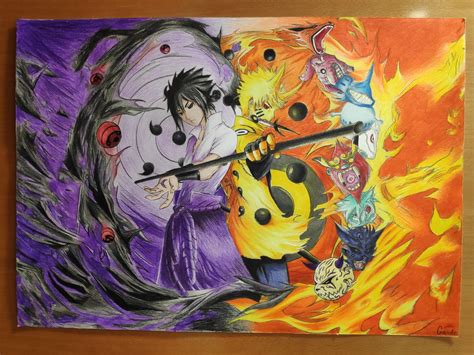 Artstation Sasuke And Naruto 👁️⚡ 🐱🍜
