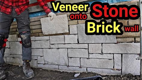 How To Lay Veneer Stone On Brick Wall Diy Youtube