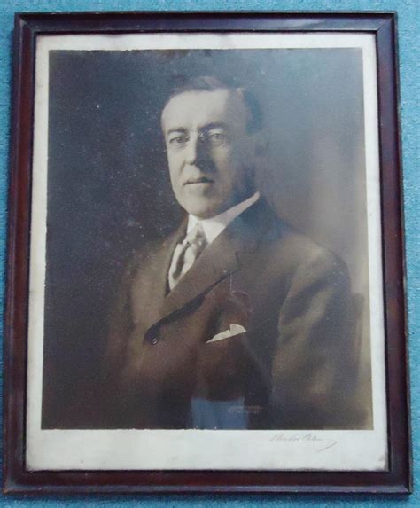 Woodrow Wilson Signed Photograph Vintage 28 X 22 Harris And Ewing
