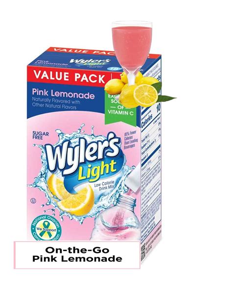 Cgt Wylers Light Pink Lemonade Singles To Go Low Calorie Powdered