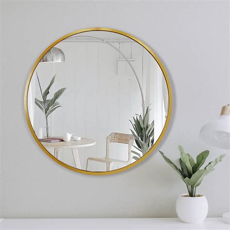 Jenbely 30 Inch Round Gold Bathroom Mirror Large Circle